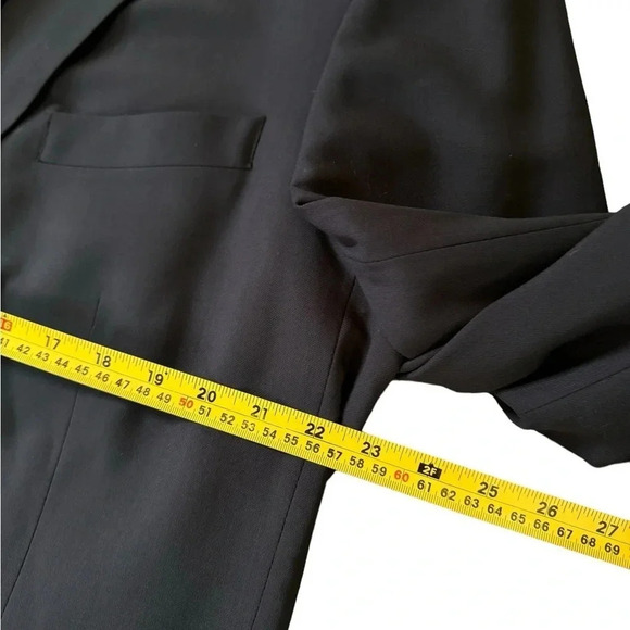 Pronto Uomo Mens Black Blazer Sports Coat Wool Size 48 X Tall - Picture 3 of 7